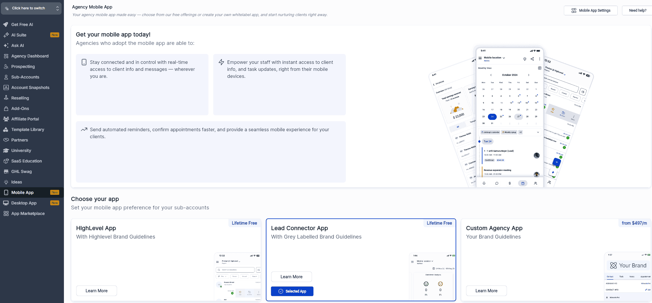 GoHighLevel mobile apps