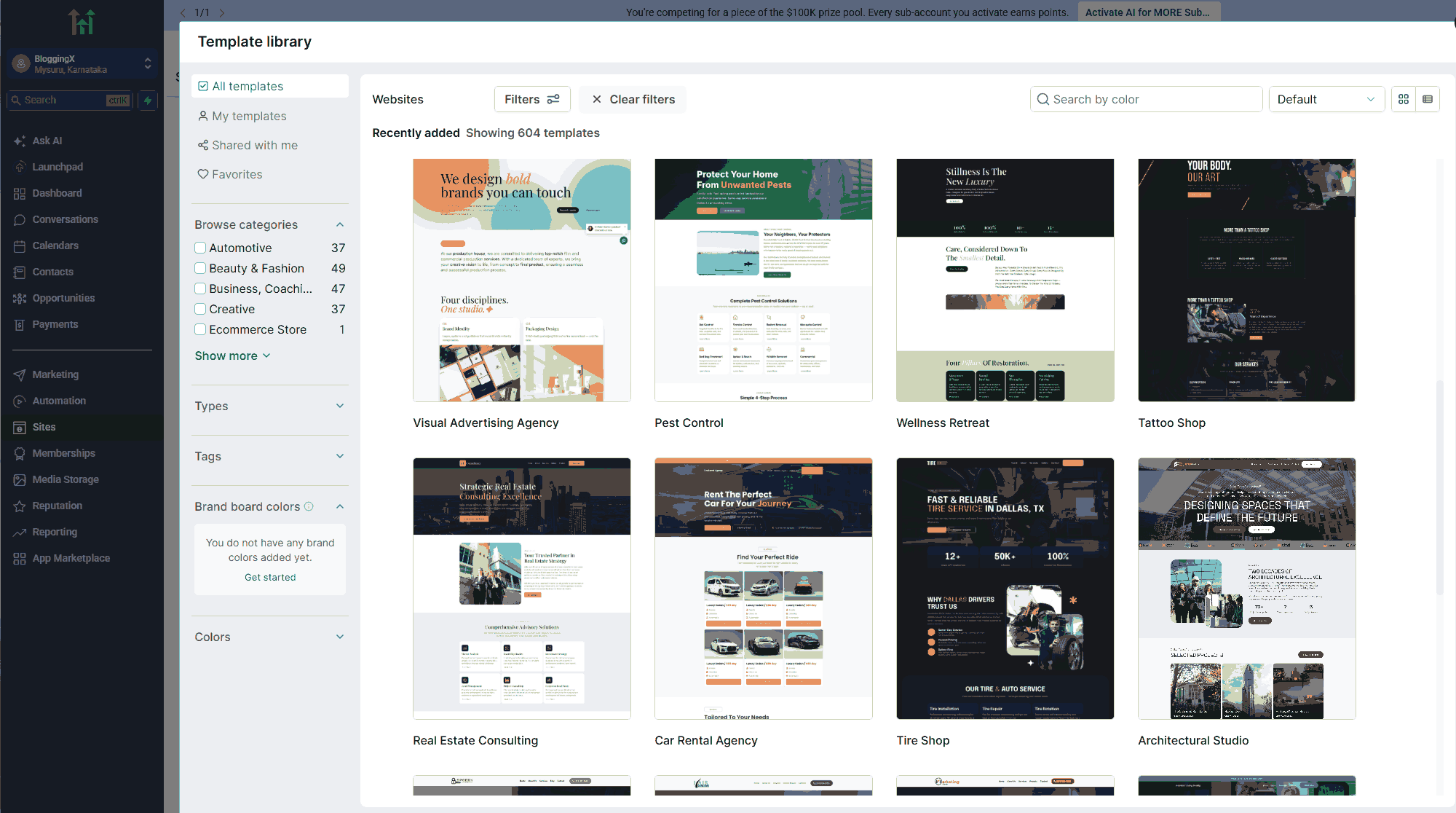 GoHighLevel page templates