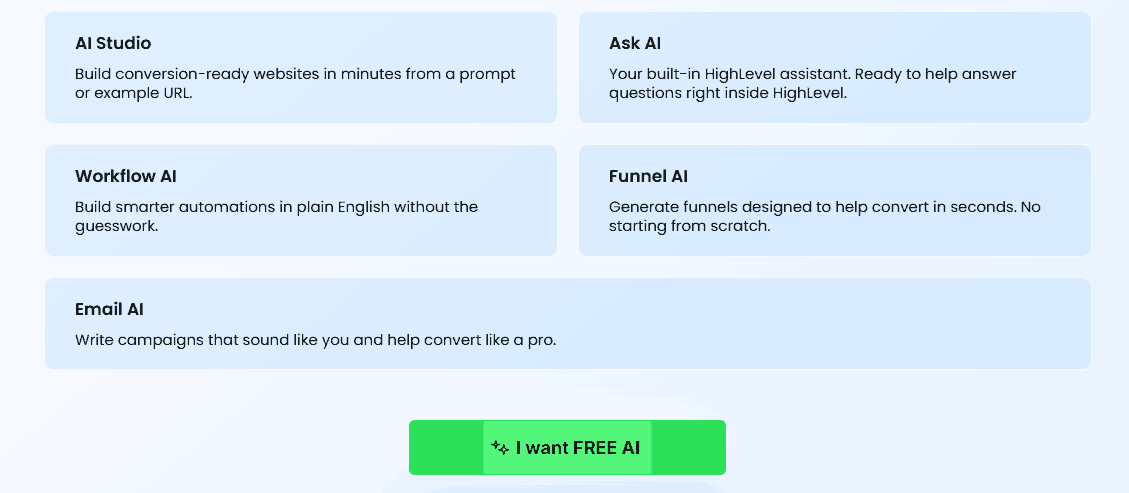 New GoHighLevel AI tools