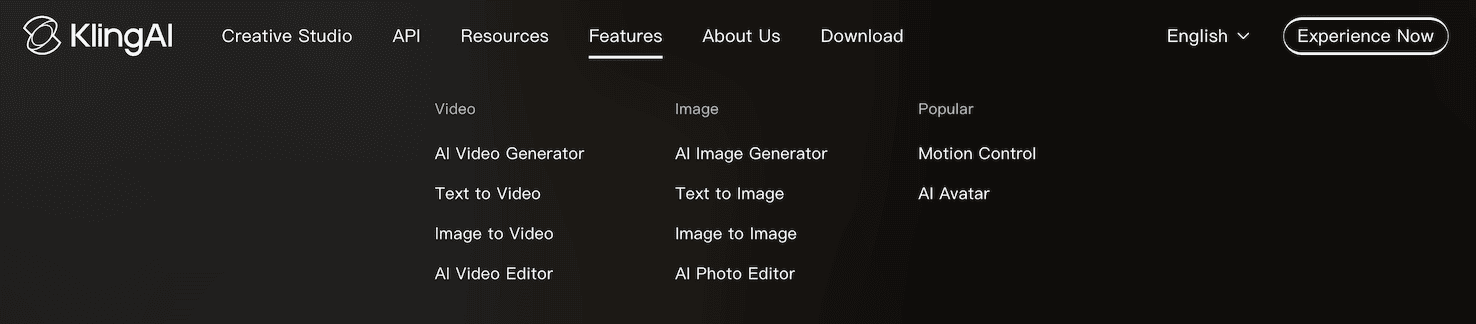 Kling AI features