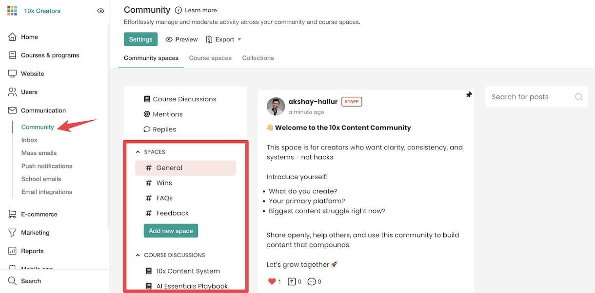 LearnWorlds community